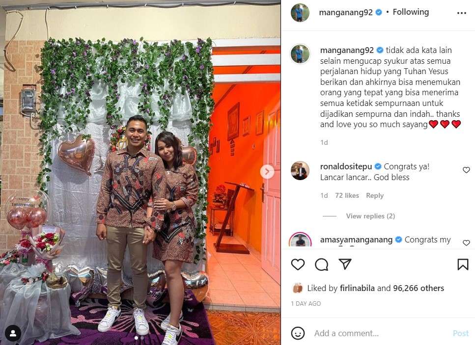 Aprilio Manganang tunangan Aprilio Manganang tunangan