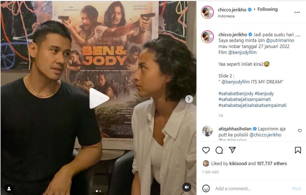 Chicco Jerikho dan Putri Marino