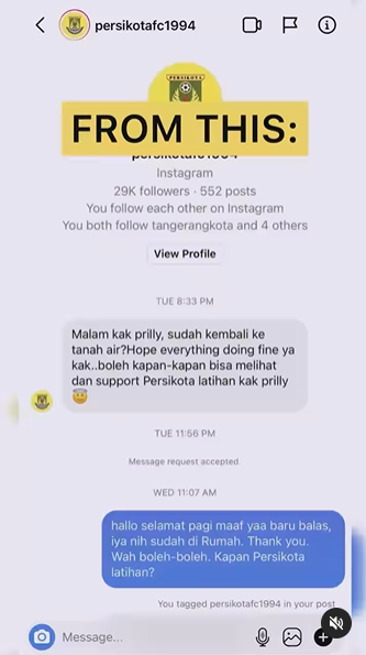 Ajakan Persikota Tangerang Pada Prilly Latuconsina