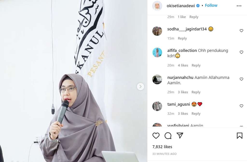 Unggahan Terakhir Oki Setiana Dewi