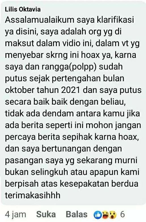 Klarifikasi mantan pacar yang dituduh tinggalkan SatPol PP.