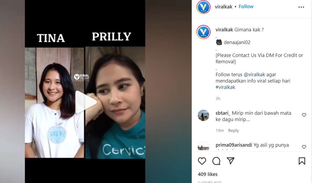 Wanita mirip Prilly Latuconsina