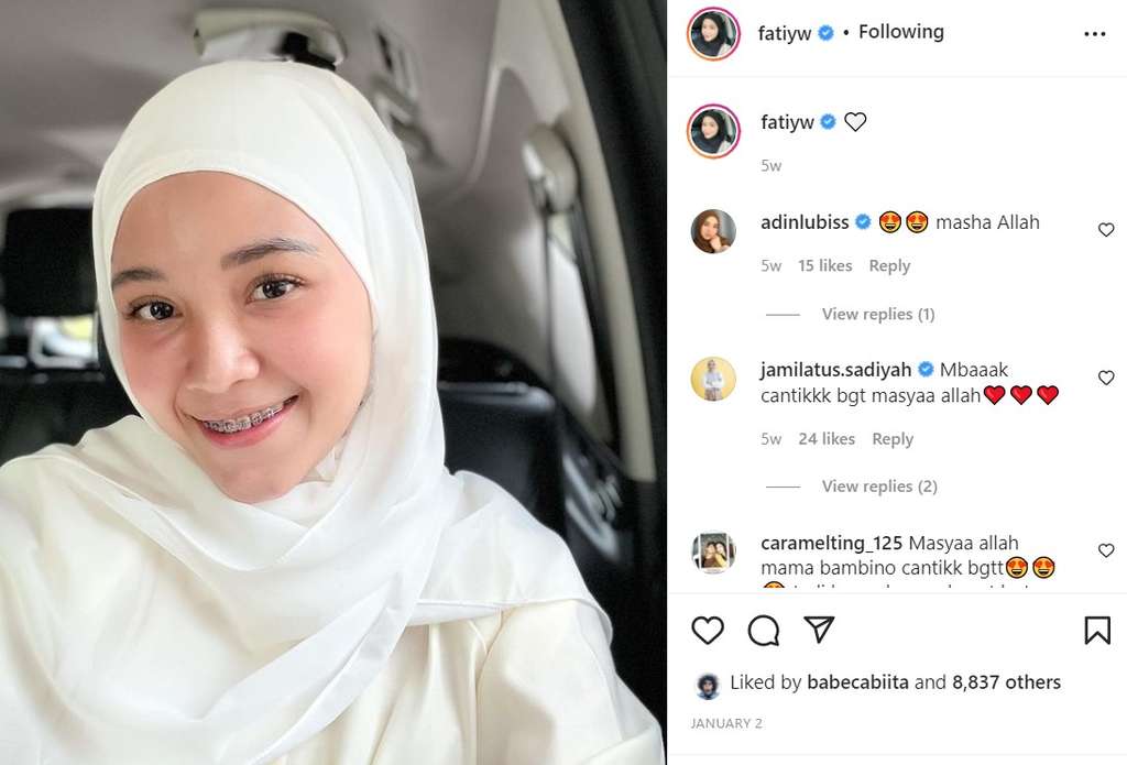 Penampilan Fati istri Babe Cabita