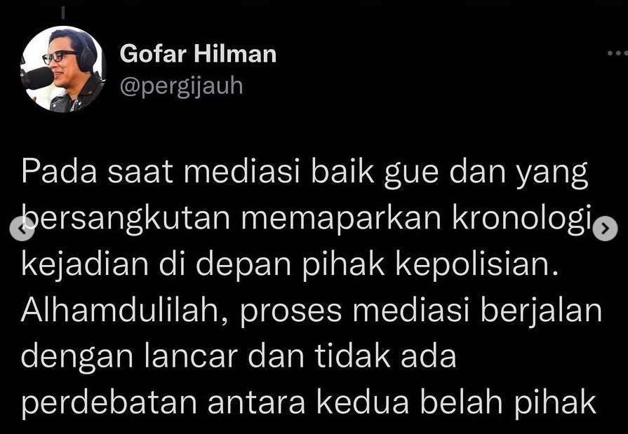Tanggapan Gofar soal Syerin