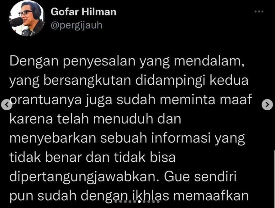 Tanggapan Gofar soal Syerin
