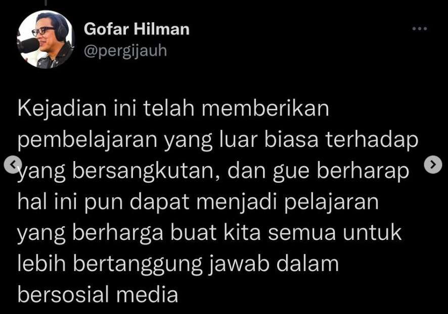Tanggapan Gofar soal Syerin