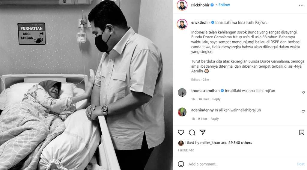 Unggahan Erick Thohir