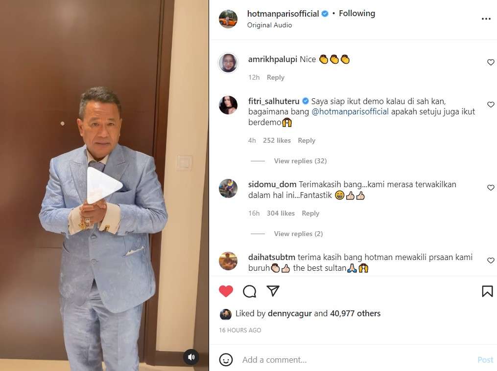 Komentar Hotman Paris Hutapea