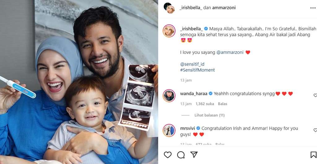 Irish Bella hamil anak kedua