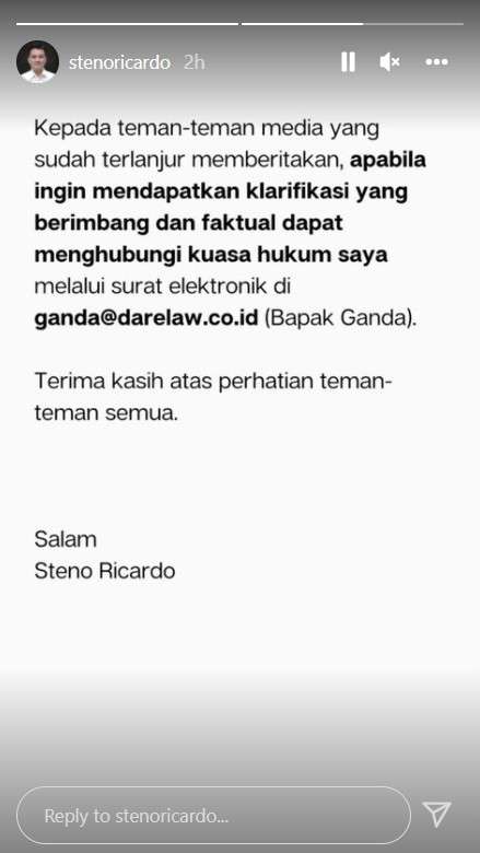 Klarifikasi Steno mantan suami Mawar AFI Klarifikasi Steno mantan suami Mawar AFI