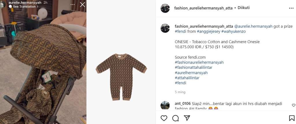 Baju Fendi baby A