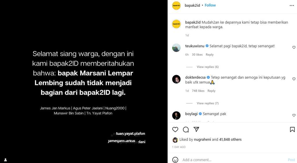 Unggahan akun @bapak2ID