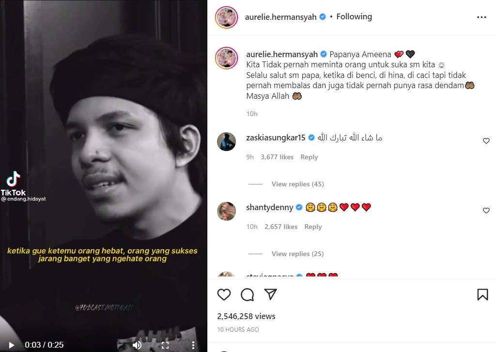 Tanggapan Aurel Hermansyah