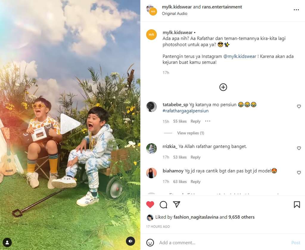 Rafathar jadi model baju anak-anak