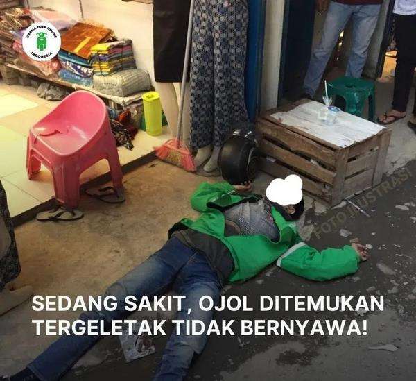 Driver ojol meninggal saat tunggu orderan.