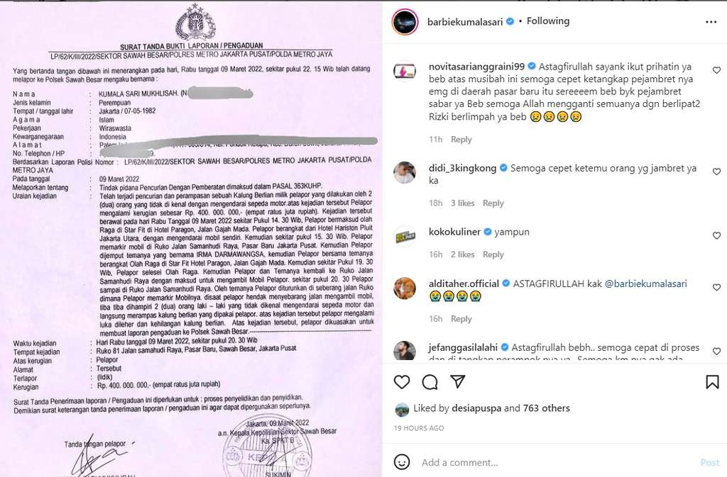 Unggahan Barbie Kumalasari
