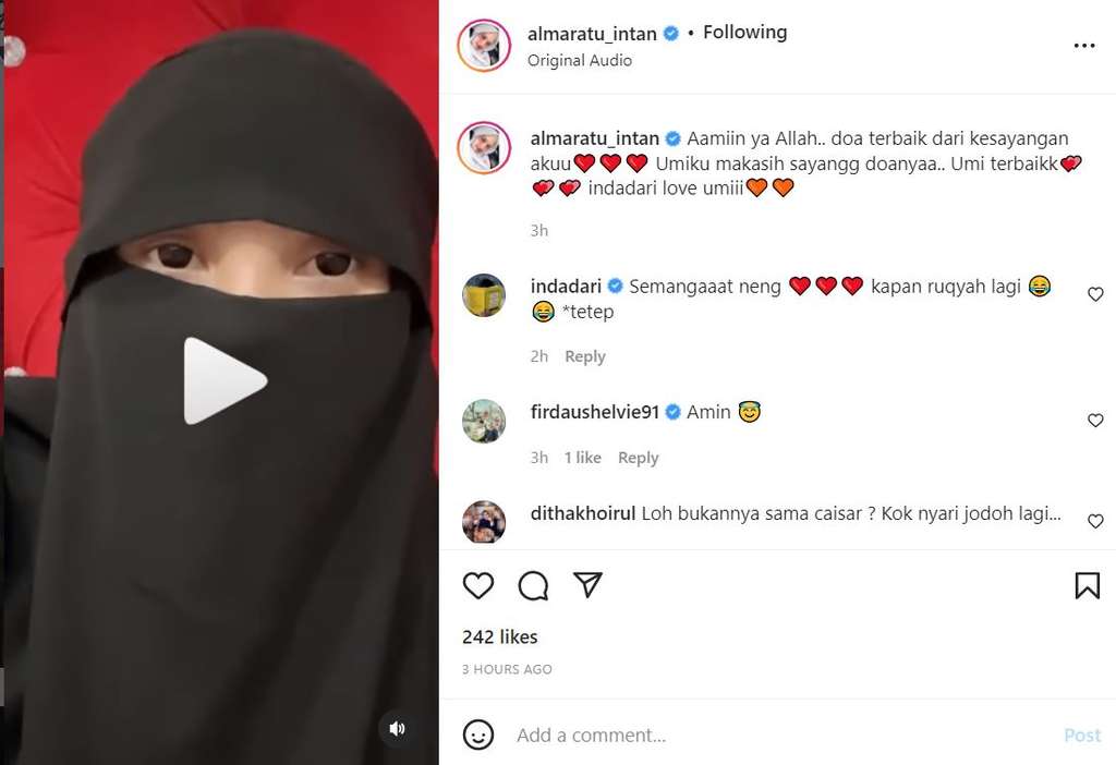Pernyataan Indadari soal Almaratu dan Caisar YKS bercerai