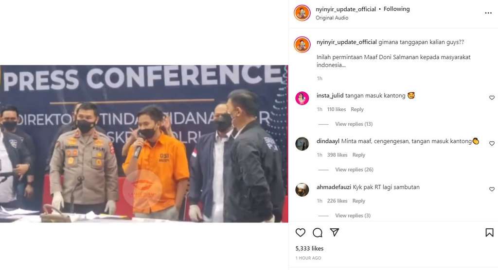 Gerakan tangan Doni Salmanan jadi Sorotan