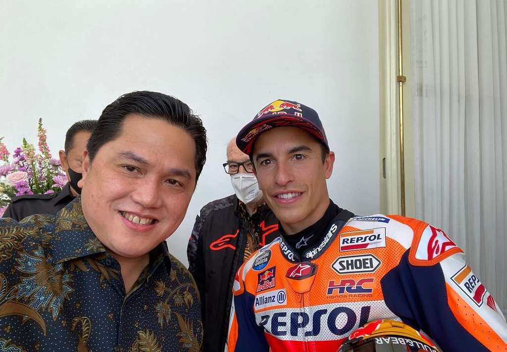 Menteri BUMN Erick Thohir dan Marc Marquez (Foto: Instagram @erickthohir)
