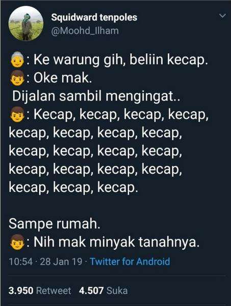Sudah susah menghafalkan masih saja salah beli.