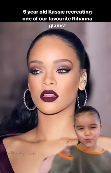 Anak Usia 5 Tahun Merias Ibunya Mirip Rihanna