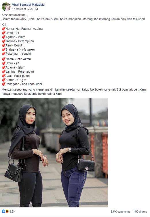 Heboh dua sahabat iklankan diri siap dinikahi sekaligus.