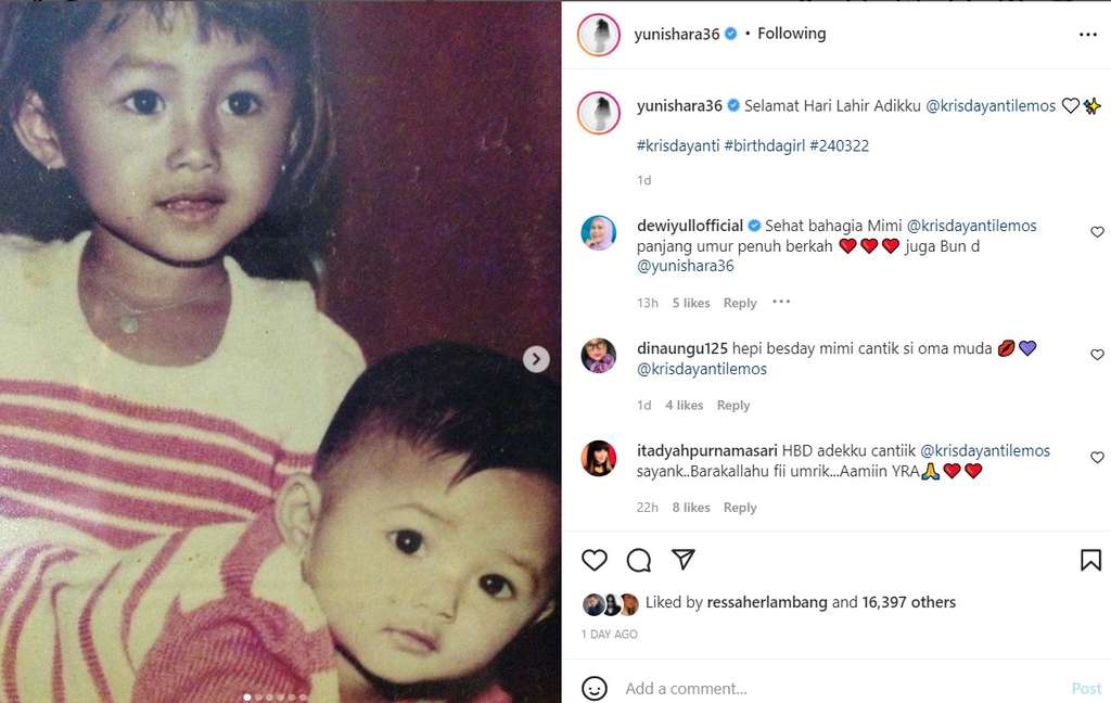 Ucapan Ultah Yuni buat Krisdayanti
