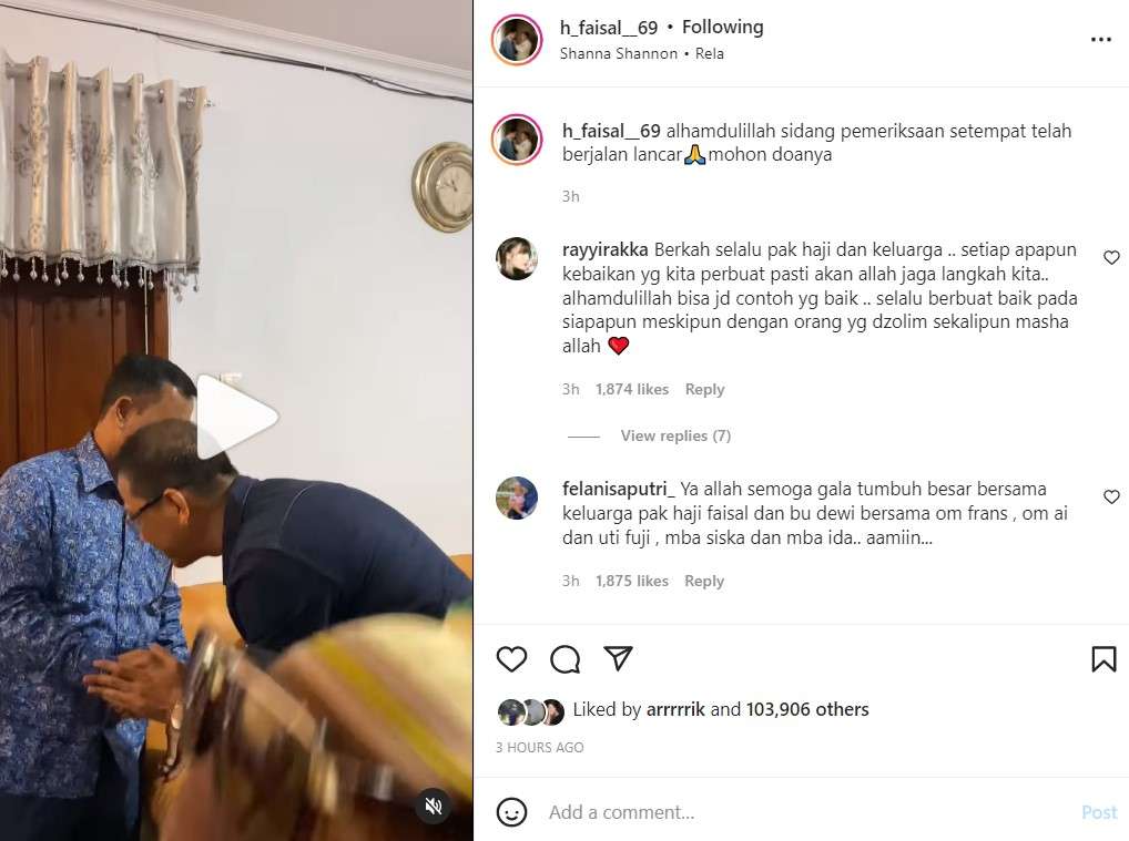 Doddy berjabat tangan dengan Faisal