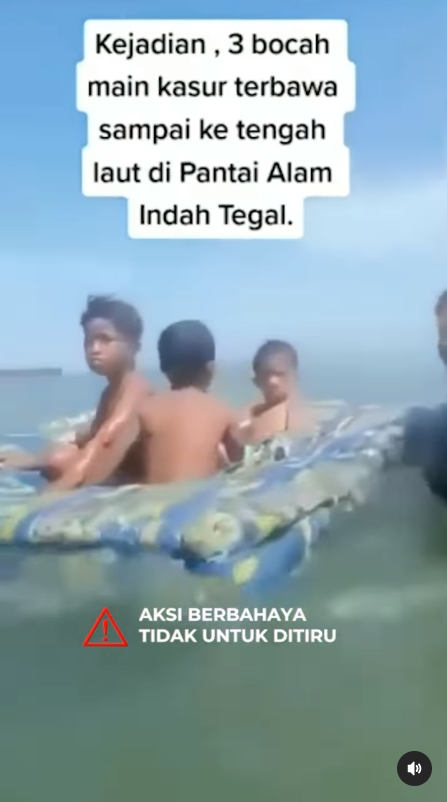 Tiga Bocah Terseret Arus Laut