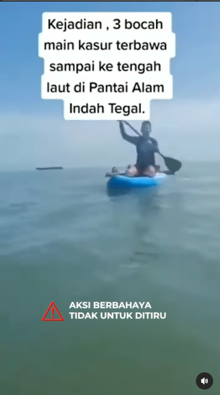 Tiga Bocah Terseret Arus Laut