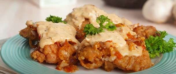 Ayam geprek krim bawang putih