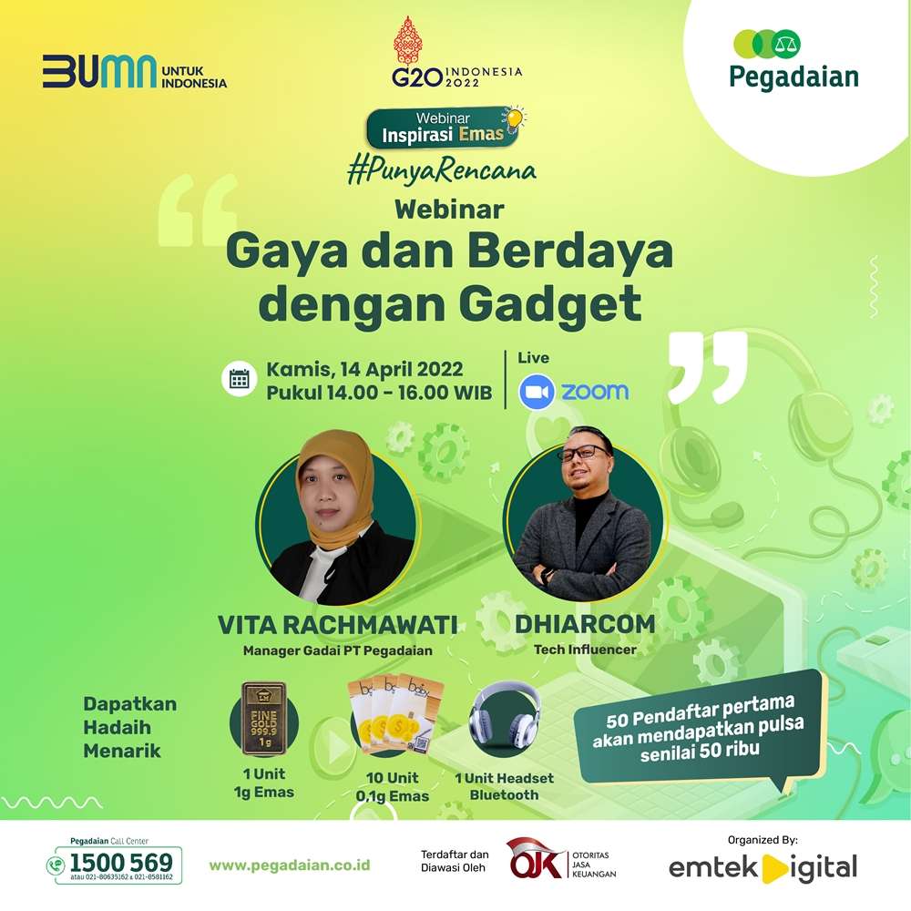 Bongkar Trik Makin Berdaya dengan Gadget Lewat Webinar Inspiratif dari Pegadaian