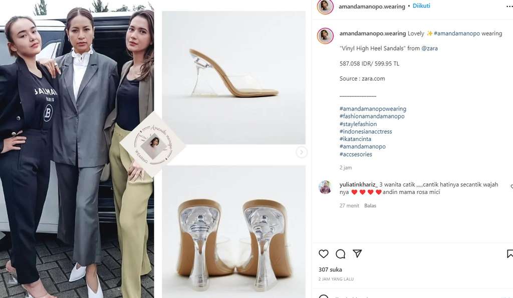 Sandal kaca Amanda Manopo