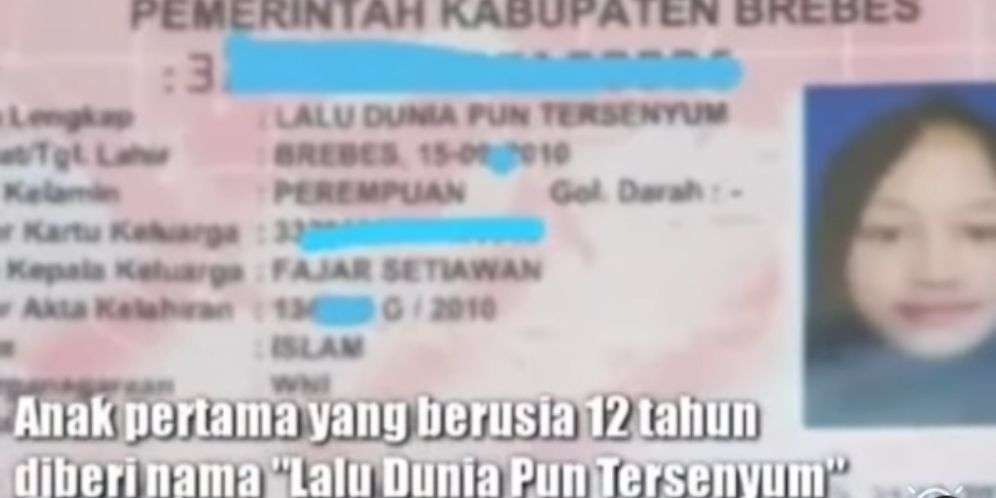 Anak di Brebes punya nama unik