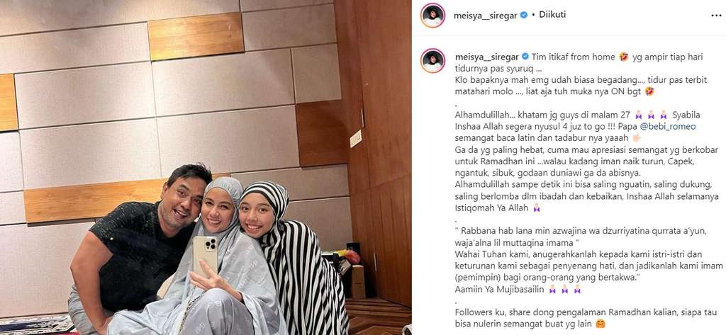 Unggahan Meisya Siregar