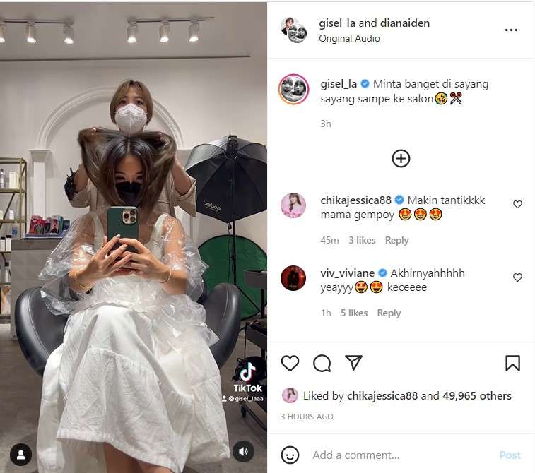 Gisella Anastasia potong rambut
