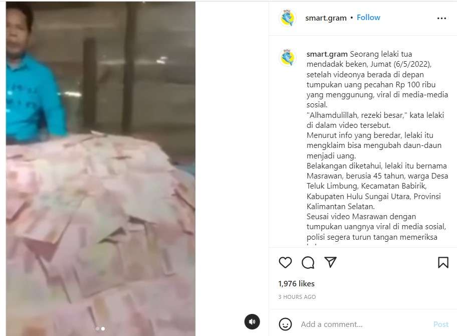 video viral tumpukan uang