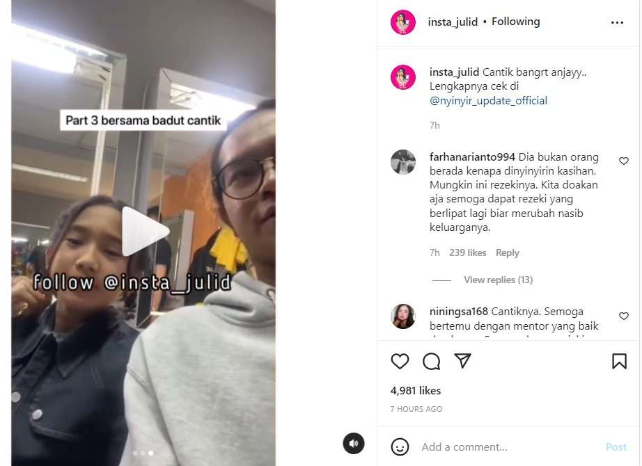 Pengamen cantik di acara TV