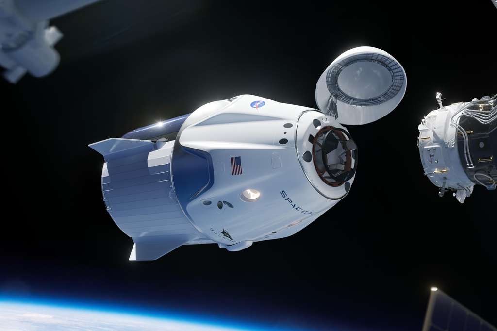 Dragon Crew saat merapat di Staisun ISS Dragon Crew saat merapat di Staisun ISS