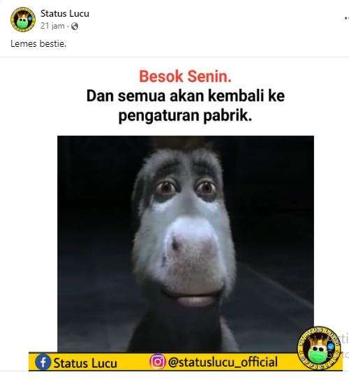 status kocak libur telah usai