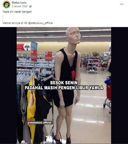 status kocak libur telah usai