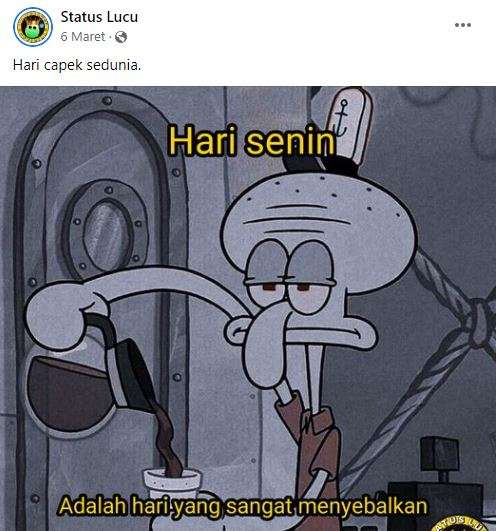 status kocak libur telah usai