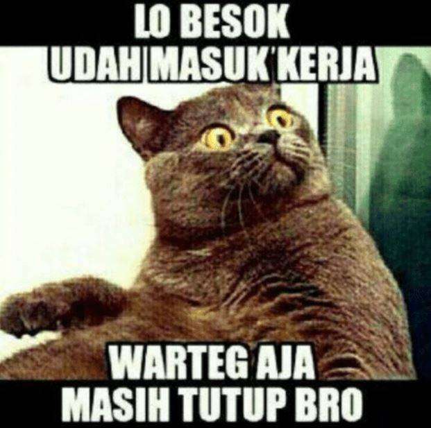 status kocak libur telah usai