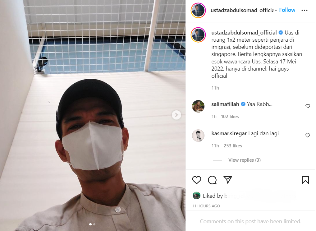 UAS dideportasi dari Singapura