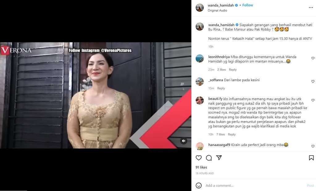 Unggahan Wanda Hamidah