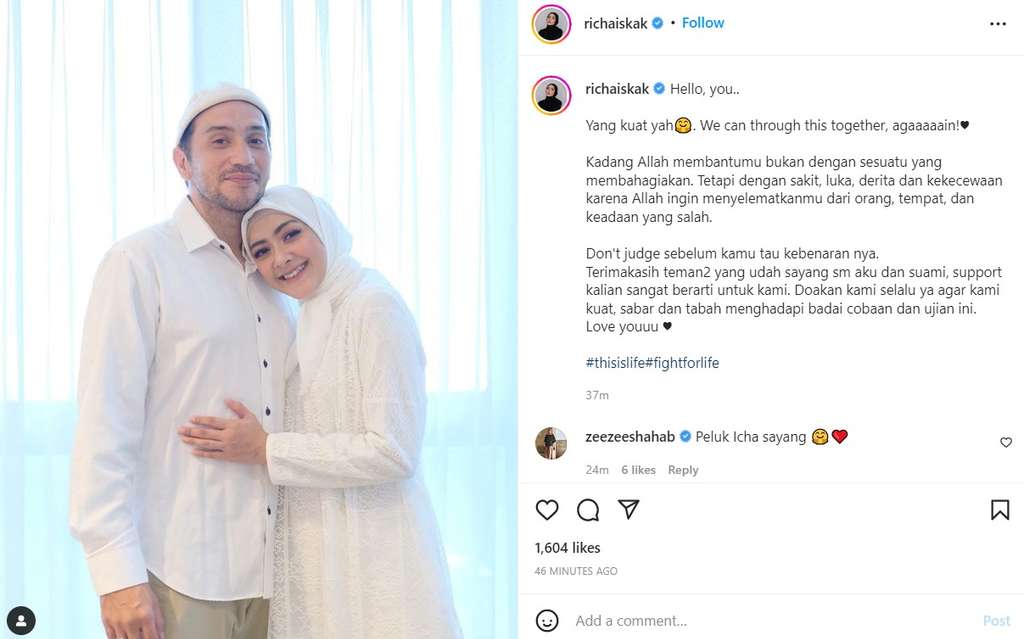 Unggahan Richa Novisha istri Gary Iskak