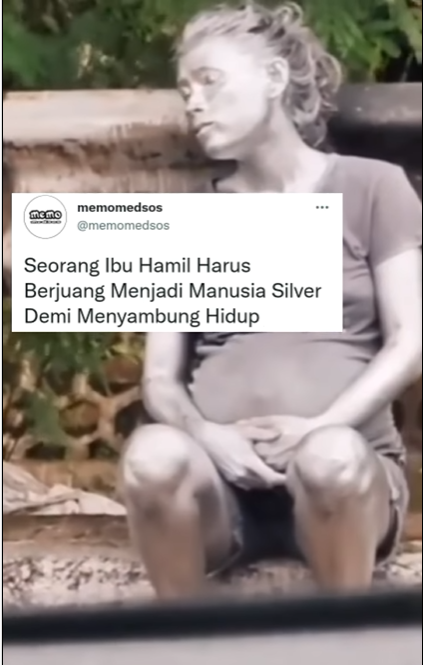 Wanita hamil jadi manusia silver