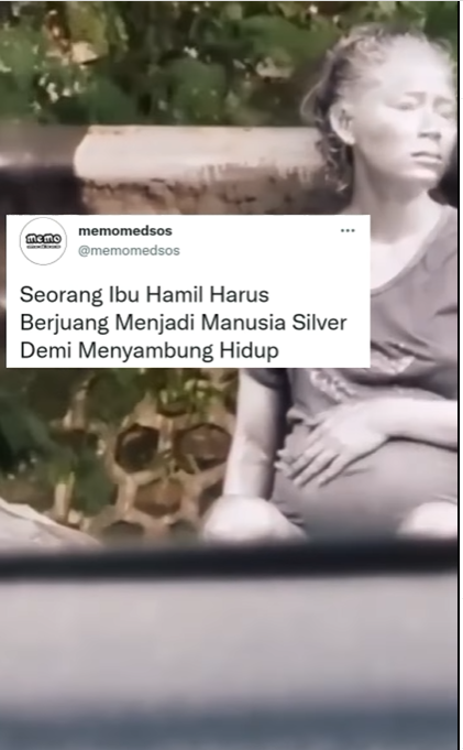 Wanita hamil jadi manusia silver