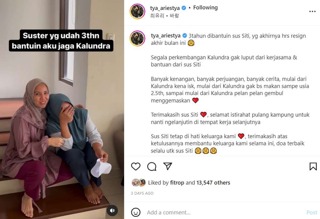 Curhatan Tya Ariestya ditinggal babysitter
