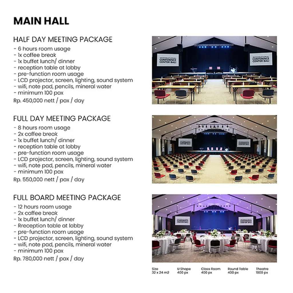 Paket Main Hall di IC Center Bali (Foto: Istimewa)